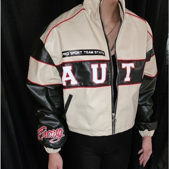 NWT PrettyLittleThing Auto Racing Bomber - Picture 9 of 15